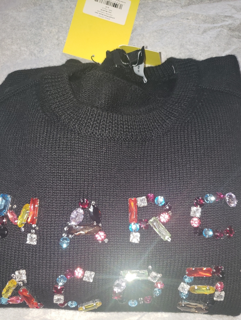 Marc Jacobs Swarovski Crystals 100% Wool Crew Neck Sweater S